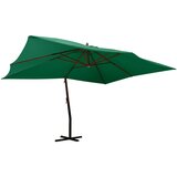 vidaXL Previsni senčnik z lesenim drogom 400x300 cm zelen cene
