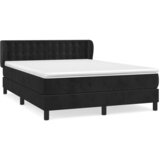 The Living Store Box spring postelja z vzmetnico črna 140x200 cm žamet - Box Spring Postelja, (21489495) | Shoptok.si