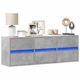Maison Chic Stenska TV omarica - TV stojalo - Televizijska omarica z LED lučkami betonsko siva 130x31x45 cm, (21698710) | Shoptok.si
