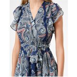 Koton Women's Navy Blue Short Sleeve Sal Patterned Dress | ePonuda.com