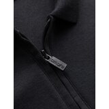 Ombre Men's melange polo shirt with striped collar - black | Shoptok.si