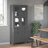  Visoka komoda VIKEN antracit siva 80x40x190 cm masivna borovina | Eponuda.com