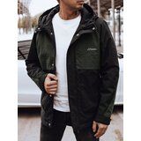 DStreet Kurtka męska przejściowa przeciwdeszczowa czarno-zielona | shoptok.hr