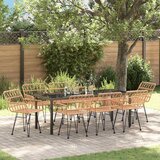  Vrtni set za objed 9 pcs Smeđa Čelik s prahom premazan | shoptok.hr