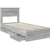  Krevetna konstrukcija Siva Sonoma 90 x 200 cm Inženjersko Drvo | shoptok.hr
