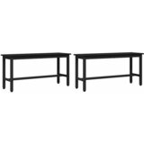  Klupa za blagovanje 2 pcs Crni hrast 100 x 32,5 x 48,5 cm | Eponuda.ba