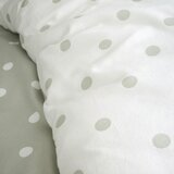 Catherine Lansfield Bela/zelena flanelna posteljnina za zakonsko posteljo 200x200 cm Polka Dot – | Shoptok.si