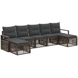 vidaXL Vrtna sedežna garnitura 7 pcs Siva poli ratan, (5000271552) | Shoptok.si