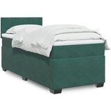 vidaXL Box spring postelja z vzmetnico temno zelena 80x200 cm žamet Cene