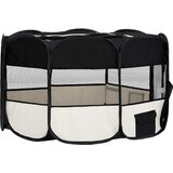  Sklopiva ogradica za pse s torbom za nošenje crna 145x145x61 cm | shoptok.hr
