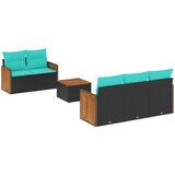 Vrtni set od 6 dijelova s jastucima, crni poliratan | shoptok.hr