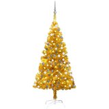  Umjetno božićno drvce LED s kuglicama zlatno 120 cm PET | shoptok.hr