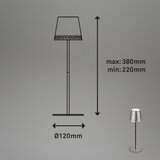 BRILO KIKI LED punjiva dodirna stona lampa, LED/2,6W/5V, IP44, 2600 mAh, srebrna | Eponuda.com