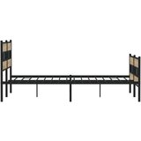 Metalni Kovinski posteljni okvir brez vzmetnice sonoma hrast 183x213 cm, (21610865) | Shoptok.si
