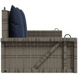 vidaXL Klupa za ljuljanje s jastucima siva 119x56x48 cm poli ratan | shoptok.hr