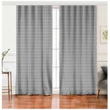 set od 2 crno-bijele zavjese s mješavinom pamuka Minimalist Home World, 140 x 260 cm