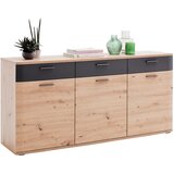Livetastic ŠIROKA KOMODA, antracit, barve hrasta | Shoptok.si