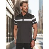 DStreet Koszulka męska polo z paskami ciemnoszara | shoptok.hr