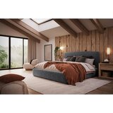 MID.YOU OBLAZINJENA POSTELJA 160 cm x 200 cm , les, tekstil, leseni material barve grafita | Shoptok.si