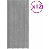 Krovni paneli 12 kom od pocinčanog čelika srebrni 100 x 45 cm