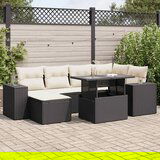 vidaXL 7-dijelni set vrtnih sofa od poliratana s jastucima crni | shoptok.hr