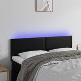 The Living Store LED posteljno vzglavje črno 144x5x78/88 cm umetno usnje - LED Vzglavje, (21659508) Cene