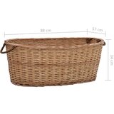 Košara za drva za ogrjev s ručkama 88x57x34 cm od prirodne vrbe | shoptok.hr