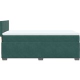 vidaXL Box spring postelja z vzmetnico temno zelena 90x200 cm žamet | Shoptok.si