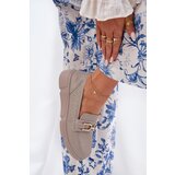 VINCEZA Ladies Leather Moccasins with Golden Detail Ciemnobeżowe 88007 | shoptok.hr