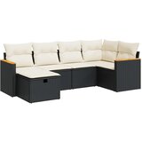 Maison Chic Seti vrtnega pohištva - Vrtna garnitura - Vrtni pohištvo set 6-delna z blazinami črna poli ratan, (21805488) | Shoptok.si