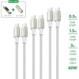 4SMARTS PremiumCord USB-C kabelski komplet 60 W (0,5 m + 1,5 m + 3 m) z Digital Adapterjem in USB-C spojnikom Cene