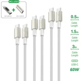 PremiumCord USB-C kabelski komplet 60 W (0,5 m + 1,5 m + 3 m) z Digital Adapterjem in USB-C spojnikom