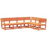  6-dijelni set vrtnih sofa voštano smeđi od masivne borovine | shoptok.hr