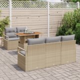  Set od 6 vrtnih sofa s jastučićima Bež poli ratan | shoptok.hr