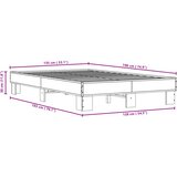  Okvir za krevet smeđi hrast 135x190cm konstruirano drvo i metal | shoptok.hr