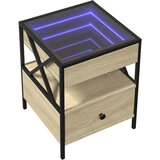  Stolić s beskonačnim LED svjetlima boja hrasta 40 x 40 x 51 cm | shoptok.hr