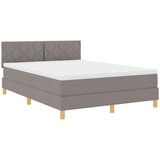  LED Box Spring Krevet Sivo-smeđa 140 x 190 cm tkanina | shoptok.hr