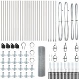 vidaXL Zavarena Žičana Ograda s 13 Flanšastih Stupljeva 0.8x50 m Galvanizirani Čelik | shoptok.hr