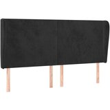  Uzglavlje s ušima crni 203x23x118/128 cm baršunasti | shoptok.hr