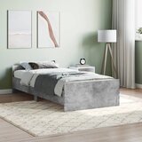 Maison Chic Posteljni okvir - Enojna postelja - Postelja za odrasle betonsko siv 90x190 cm inženirski les-J6426, (21774234) | Shoptok.si