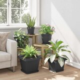 Kvadratna saksija za cvijeće 24 pcs Crna 33 x 33 x 26 cm | shoptok.hr