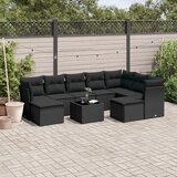 vidaXL 10-dijelni set vrtnih sofa s jastucima crni od poliratana | shoptok.hr