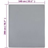 vidaXL Plahta s gumicom od žerseja siva 140x200 cm pamučna | shoptok.hr