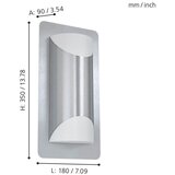 Eglo cistierna 1 spoljna zidna lampa/2, e27, 10w, ip44, nehrđajući čelik/plastika/bela | Eponuda.com