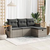 Maison Chic Seti vrtnega pohištva - Vrtna garnitura - Vrtni pohištvo set 4-delna z blazinami siv poli ratan, (21820571) | Shoptok.si