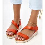 Gemre Orange low wedge sandals Verkado | Shoptok.si