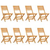 vidaXL Sklopive vrtne stolice 8 kom 47x62x90 cm od masivne tikovine | shoptok.hr