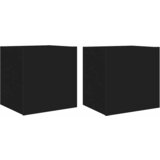  Zidni TV ormarići s LED svjetlima 2 kom crni 40,5 x 35 x 40 cm | Eponuda.com