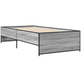 vidaXL Posteljni okvir siva sonoma 75x190 cm inženirski les in kovina, (21155896) | Shoptok.si