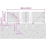vidaXL Varjena žična ograja z 13 trdimi nosilci Zelena 0.6x50 m Kovina Cene